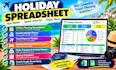 holiday spreadsheet holiday budget planner, vacation spreadsheet,holiday tracker