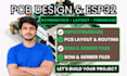 design pcb layout, schematics and esp32 firmware