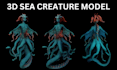 do 3d creature model, sea monster model,animal model for game and animation