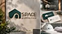 create a refined real estate logo with complete branding