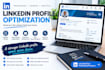 optimize your linkedin profile, headline about section and SEO