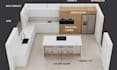 create kitchen floor plans, 3d cabinet design, countertop layouts and 3d renders