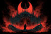 create dark art, metal, gothic illustration