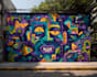 design a stunning fantasy graffiti mural
