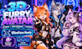 create custom 3d furry vtuber model vrm rigging fursona avatar for vseeface