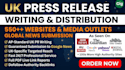 do UK press release writing, PR distribution and submit press release