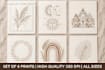 create minimalist boho floral wall art set