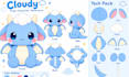 design custom plush reference sheet, stuffed animal kawaii plushie tech pack