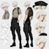 create a anime character reference sheet and character art