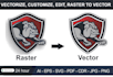 do manual vector tracing, vectorize logo, redraw image to print ready svg