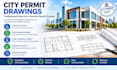 draft commercial building plans and structural permit drawings for city permit