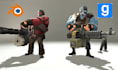 port or convert sfm model gmod playermodel l4d2 model mmd character with blender