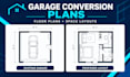 draw garage conversion floor plans for studio adus