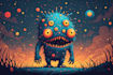 create surreal and pyschedelic creature monster