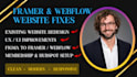 setup framer website, webflow UX fix, membership boho website, figma, hubspot