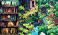 draw 2d game art 2d game environment pixel game background concept game assets