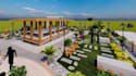 create landscape site plan, garden layout, backyard design, swimming pool render