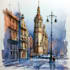 paint architecture or cityscape in watercolor