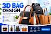 create 3d handbag design and realistic bag mockups
