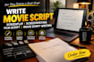 write movie script, screenplay, screenwriting, film script, movie script writing