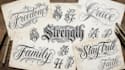 create lettering, script, calligraphy tattoo designs