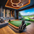 design 3d golf course, indoor golf sim, virtual golf course, lounge layout