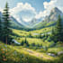 illustrate a watercolor landscape illustration