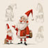 freehand style christmas character