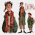 illustrate christmas card, christmas character