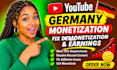 do complete germany youtube monetization, fix channel demonetization, earnings