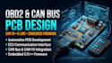 design obd2 can bus pcb, k line, can fd and embedded firmware