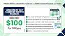 create and updates 30 days contents facebook page