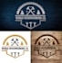carpentry and modern and retro and woodworking logo design