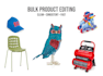 do bulk product image editing, white background with natural shadow