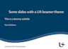 do, create and make a latex beamer  presentation just for you
