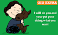 draw you and your pet as a peanuts character
