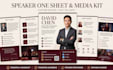 design a professional one page speaker sheet
