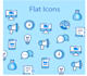 design line and flat icons for website, web app, mobile app