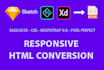 convert sketch to html, xd to html, psd to html responsive bootstrap