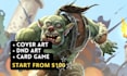 create semi realistic fantasy characters for dnd, card games