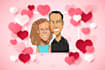 draw customized caricature valentine card