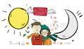 create unusual couple illustration in my style