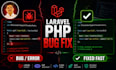 fix laravel PHP mysql bugs, debug errors and optimize website