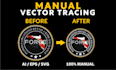 manually vector trace and recreate your logo professionally