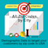 provide US demographic data to target customers by zipcode