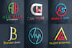 do clever initial letters, monogram, apparel text logo