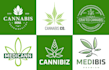 design green cbd medical cannabis, hemp natural, herbal logo