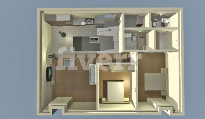 Draw a 3d floorplan of your home or building by Onearmedgraphic