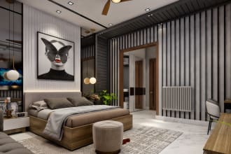 I will make 3d interior design with realistic renders