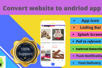 I will any website convert to android mobile app and delivery within 24 hours